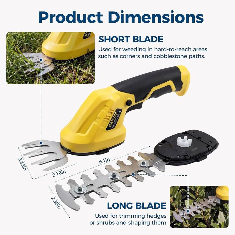 Lightweight 2 in 1 Electric Handheld Cordless Grass Trimmer Hedge Shears/ Grass Cutter