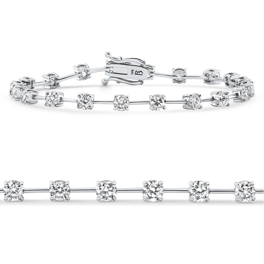 Bliss Diamond 5Ct Spaced Diamond Tennis Bracelet Gold Lab Grown 7"