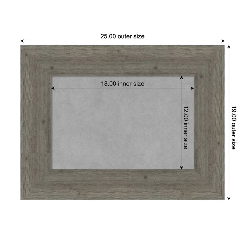 Amanti Art Fencepost Grey Framed Magnetic Board - Board Size 18x12