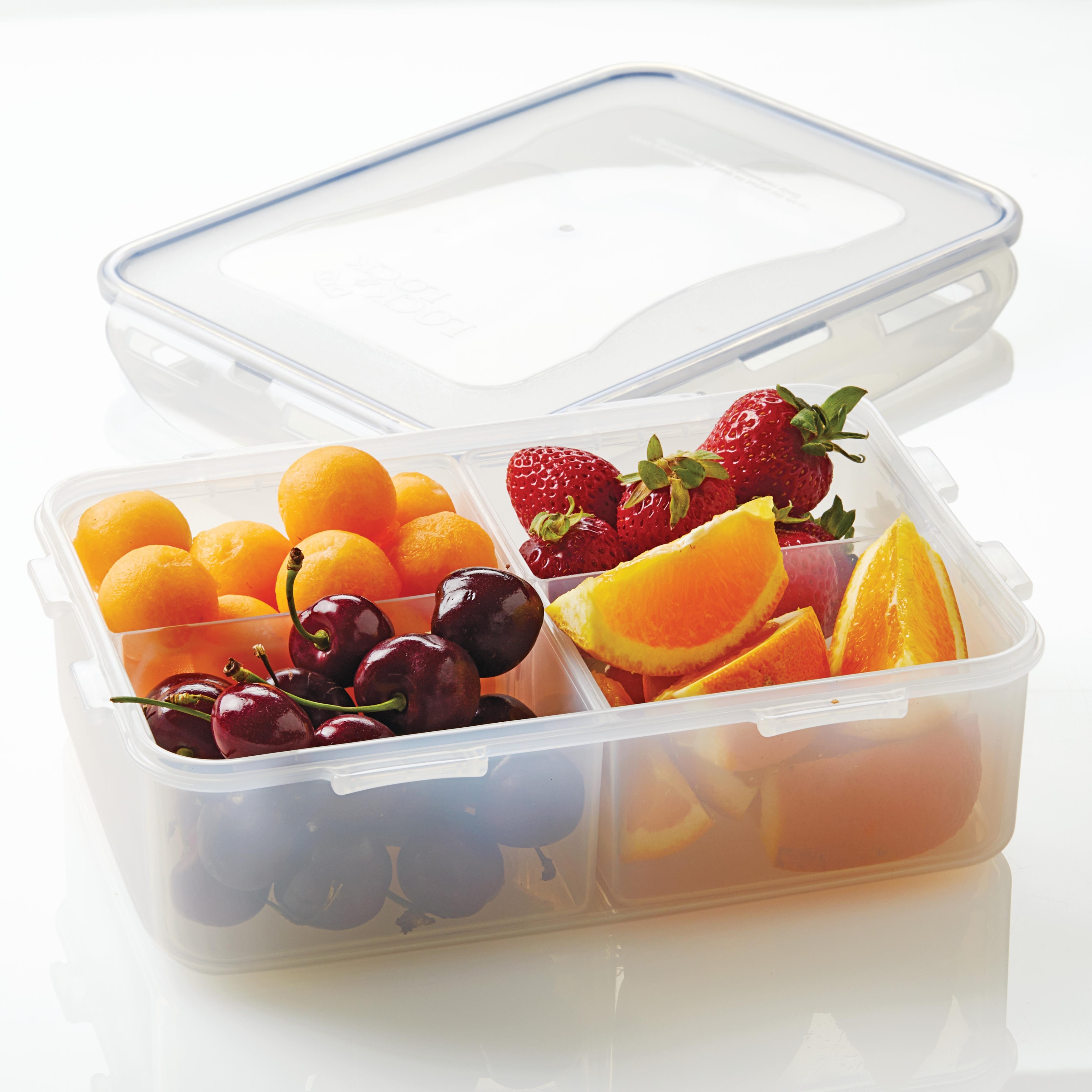 Easy Essentials Food Storage Container With Dividers / Food Storage Bin  With Div