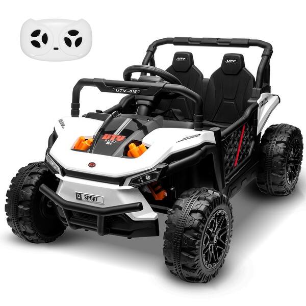 slide 2 of 28, 12V 7AH Kids Electric UTV with Remote Control White