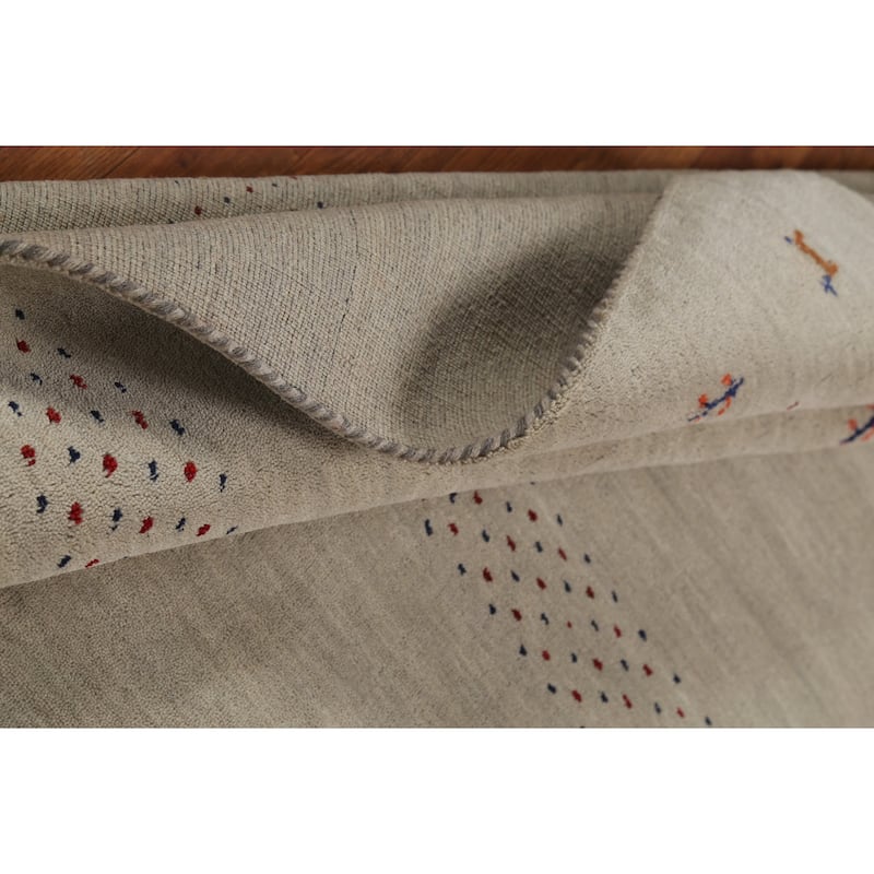 Little Animals Tribal Gabbeh Area Rug Hand-Knotted Wool Carpet - 4'7"x 6'6"
