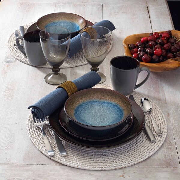 Pfaltzgraff Monroe Blue 16-Piece Dinnerware Set, Service for 4