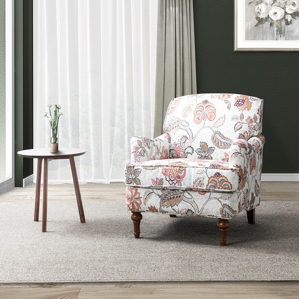 Pink floral 2025 accent chair