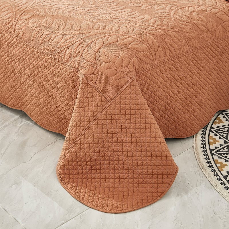 MarCielo 3 Piece Cotton Oversized Bedspread Quilt Set Tmonica