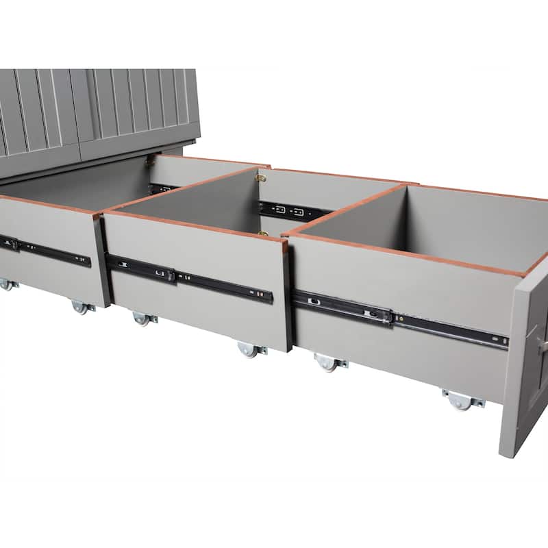 Murphy Bed Chest - Storage Drawer & USB Charger - Space Saving Furniture