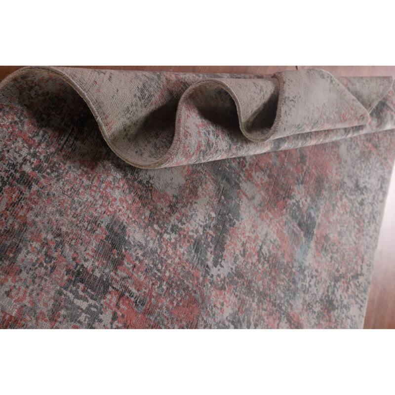 All-Over Abstract Modern Area Rug Hand-Knotted Wool Carpet - 5'3" x 6'10"