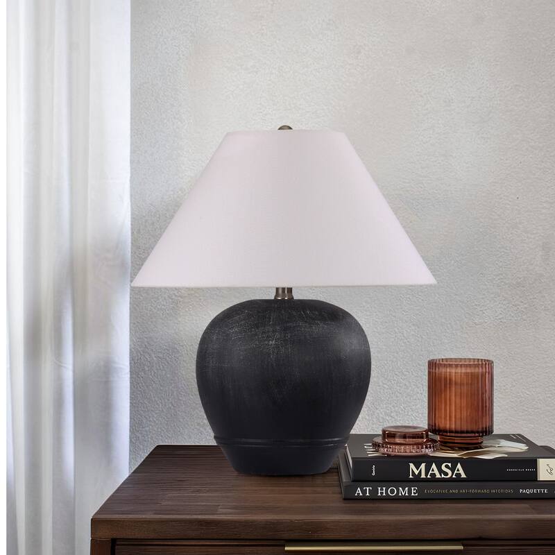 Ceramic Table Lamp with Linen Shade