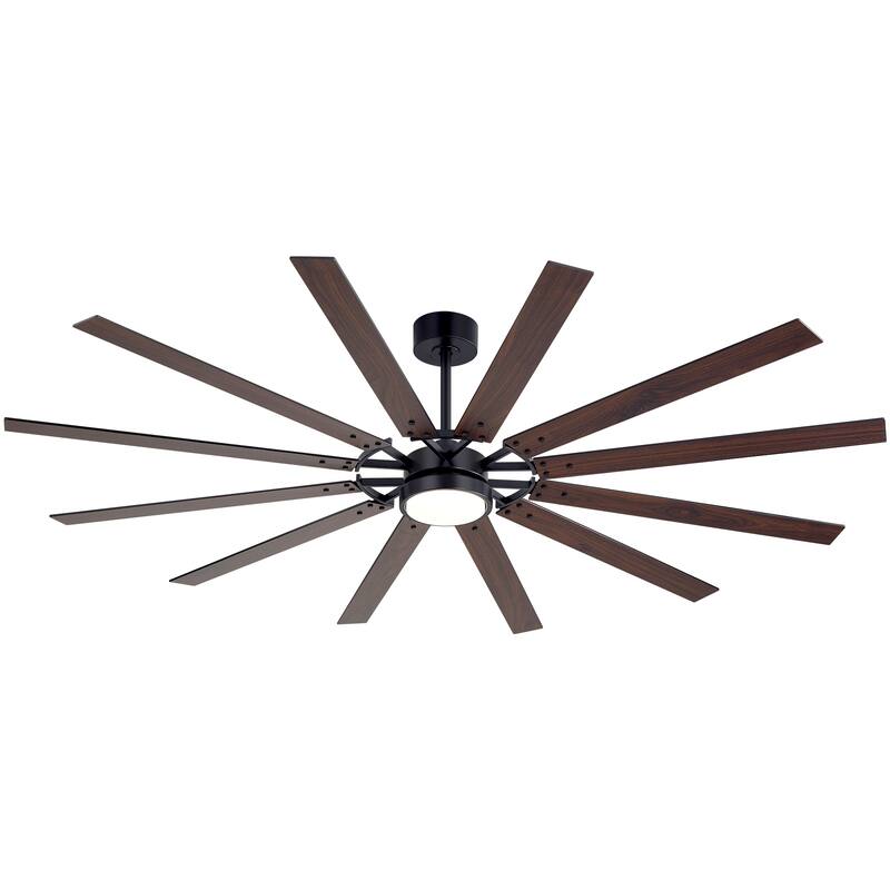 80/72/52/42-IN LED Ceiling Fan with Light Kit and Remote(5/10/12-Blade)