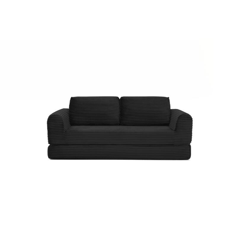 Modern Corduroy Sleeper Couch , Futon Modular Upholstered Boneless Sofa