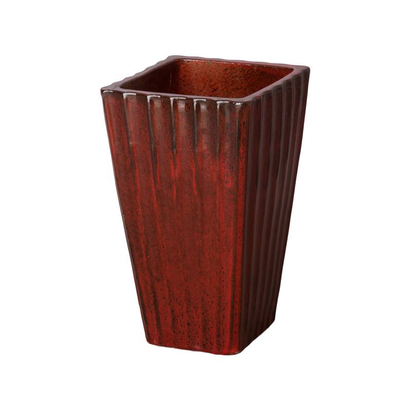 Frey Planter - Red - 13" x 13" x 20"