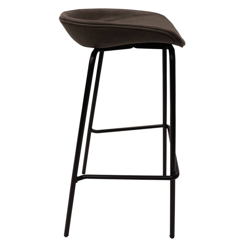 Leather Barstool with Powder-Coated Iron Frame Servos Series