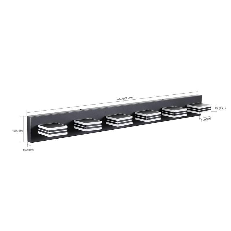 5-Light LED Vanity Light - Sleek Bathroom Wall Fixture,Iron & Acrylic,Dimmable & Energy-Efficient,Ideal for Mirror Lighting