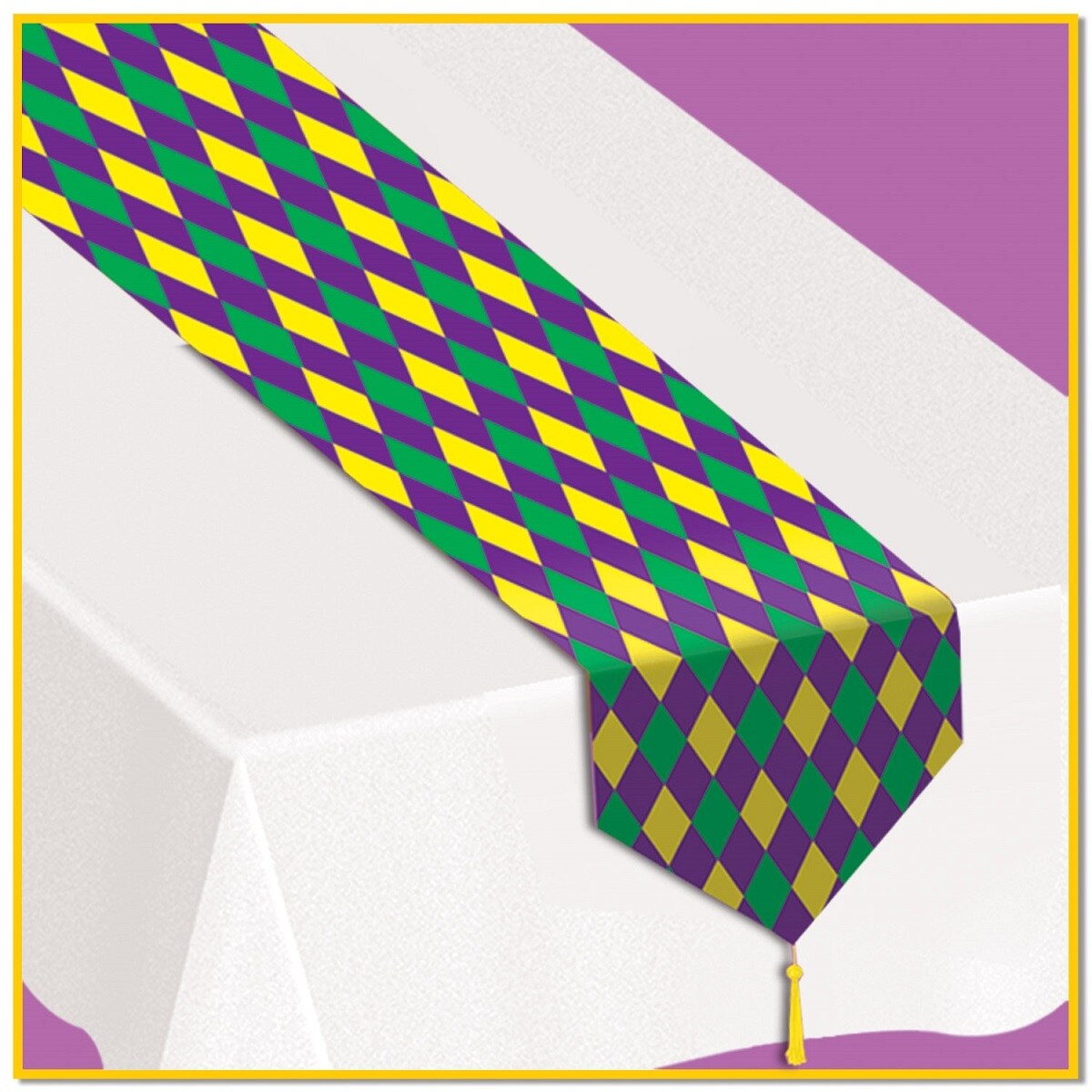 Shop Club Pack Of 12 Green Gold And Purple Printed Mardi Gras