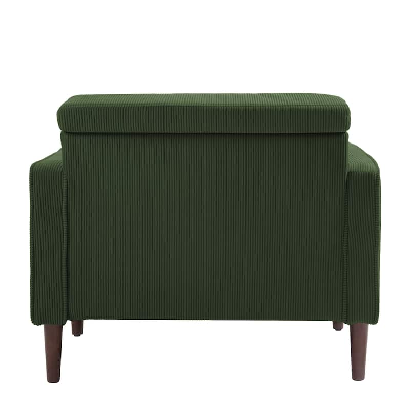 Aronas Modern Corduroy Wide Accent Chair with Pillows