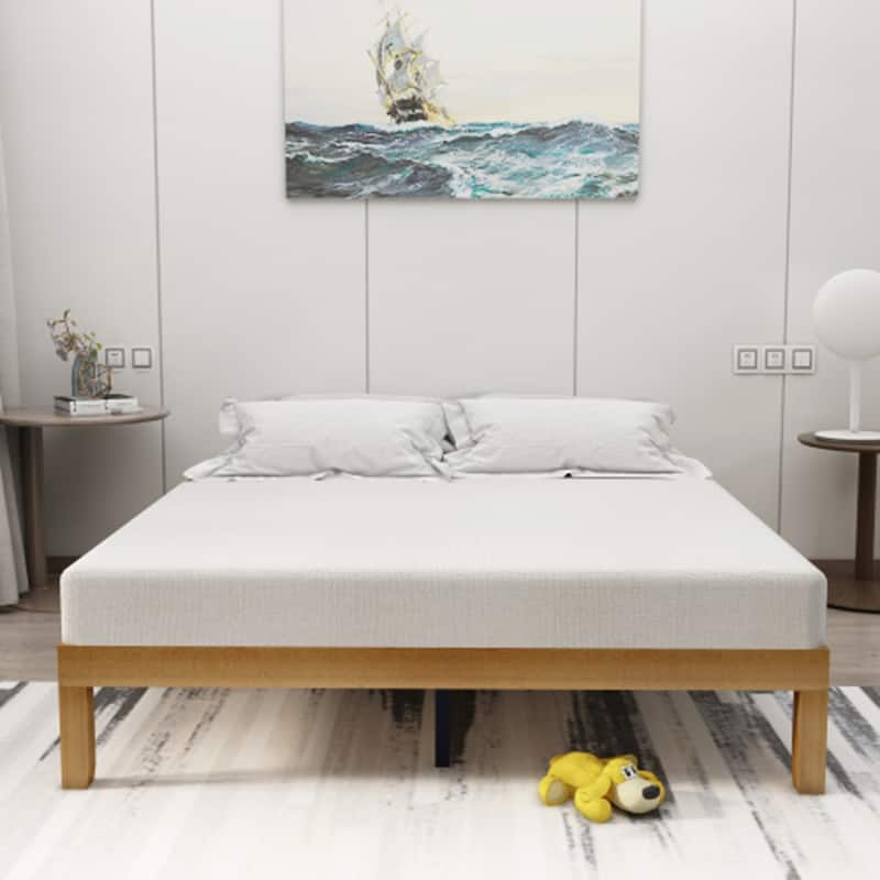 Queen Size Wood Platform Bed Frame - Brown