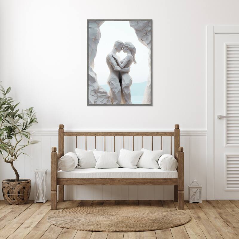 Paris by Bella Eve Framed Canvas Wall Art Print - Sylvie Greywash