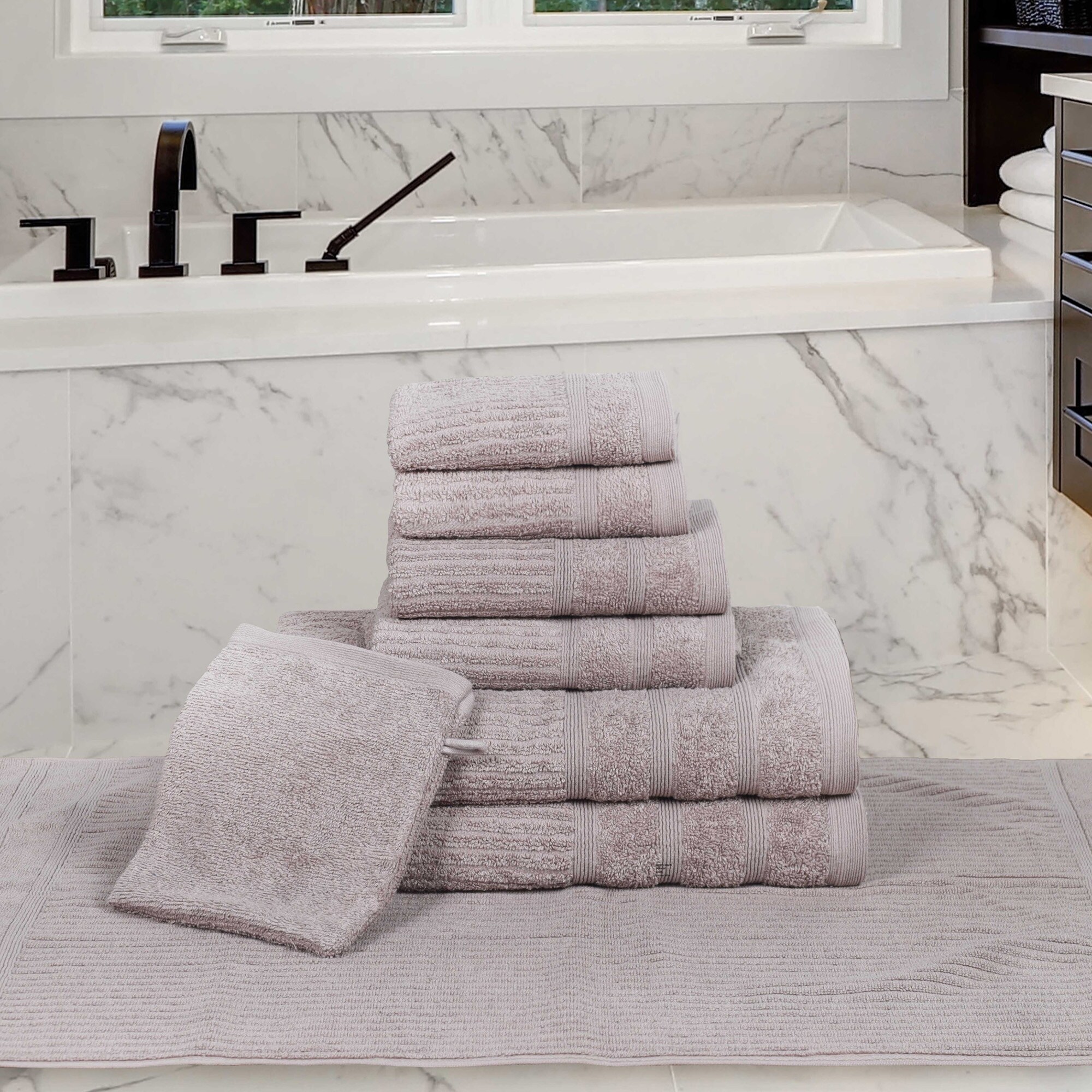 Egyptian Cotton 8 Piece Bath Hand and Face Towel Set with Bath Mitt by Superior On Sale Bed Bath Beyond 35554456