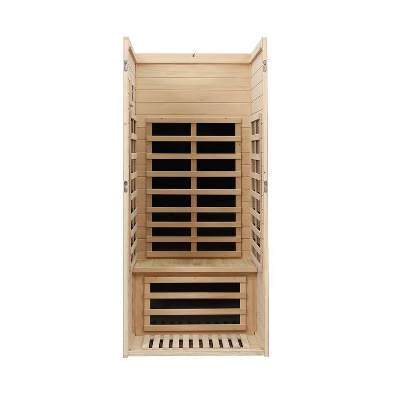 1-Person Sauna with LCD Display, Key Control, Bluetooth and LED reading lights - 34" x 34" x 73"