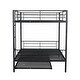 preview thumbnail 15 of 95, Metal Bunk Bed with Trundle Ladder High Guardrail Heavy-Duty Steel Loft Bed Frame with Safety Rail Able to Split