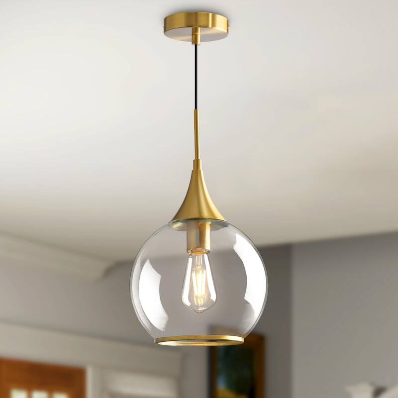 Modern Pendant Light Fixture Dimmable Kitchen Island Hanging Ceiling Lights with Glass Shade