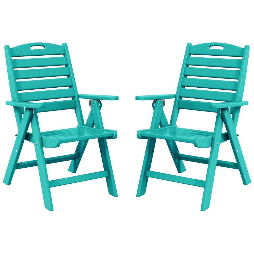 Coastline Patio Folding Highback Dining Chair Set of 2