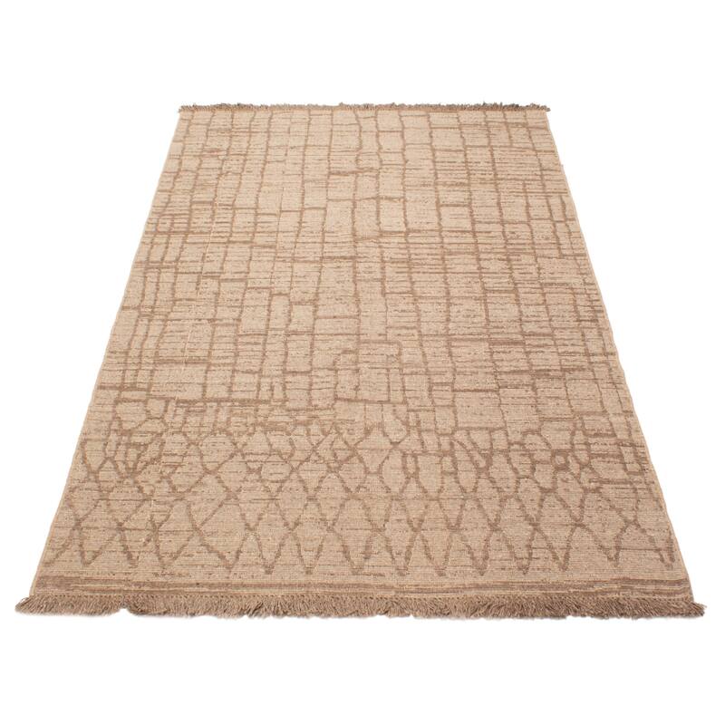 ECARPETGALLERY Flat-Weave Ankara FW Taupe Wool Tapestry Kilim - 6'0 x 9'5