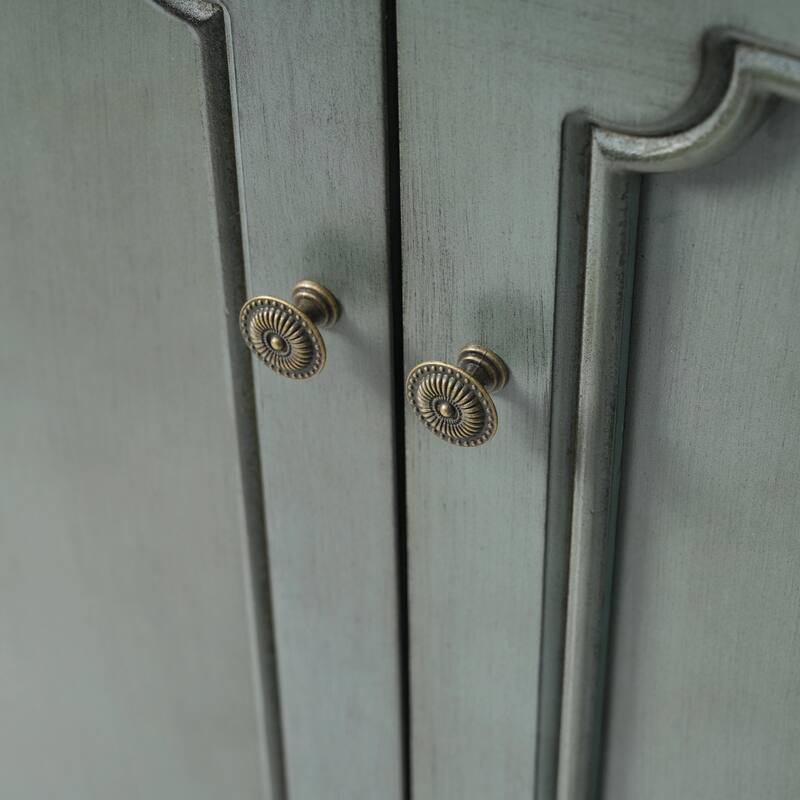 30" Vintage Bathroom Vanity - Rectangle Sink, Antique Handles, Solid Wood Legs, and Adjustable Shelves
