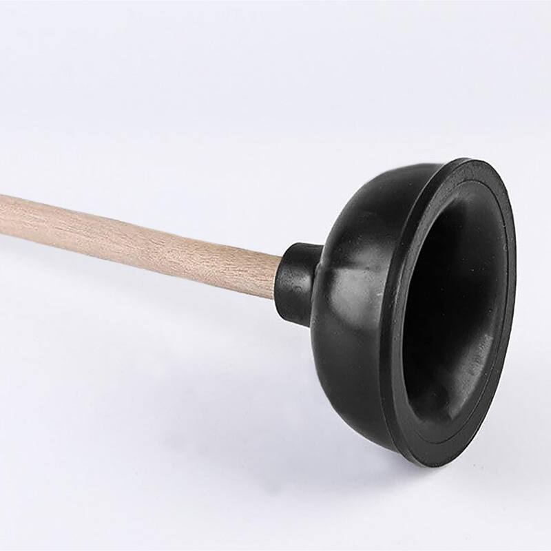 Heavy Duty Toilet & Sink Bathroom Plunger with Wooden Handle - Set of 2 - 2 Piece Set