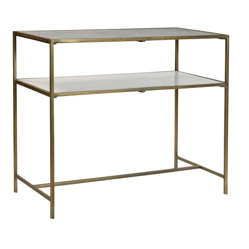 Haven Console Table, Gold/ White