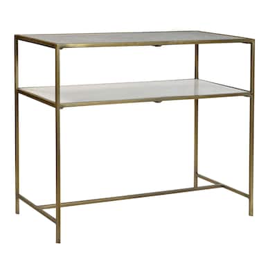 Haven Console Table, Gold/ White