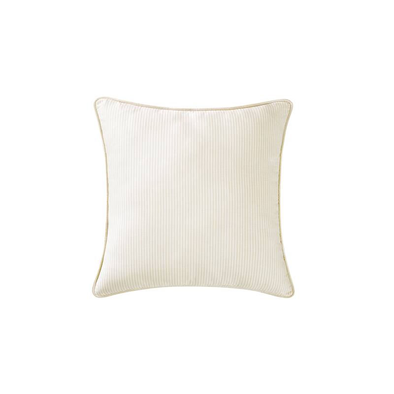 Brooklyn Loom Pinstripe 20x20 Decorative Pillow with Removable Cover - White/Ivory