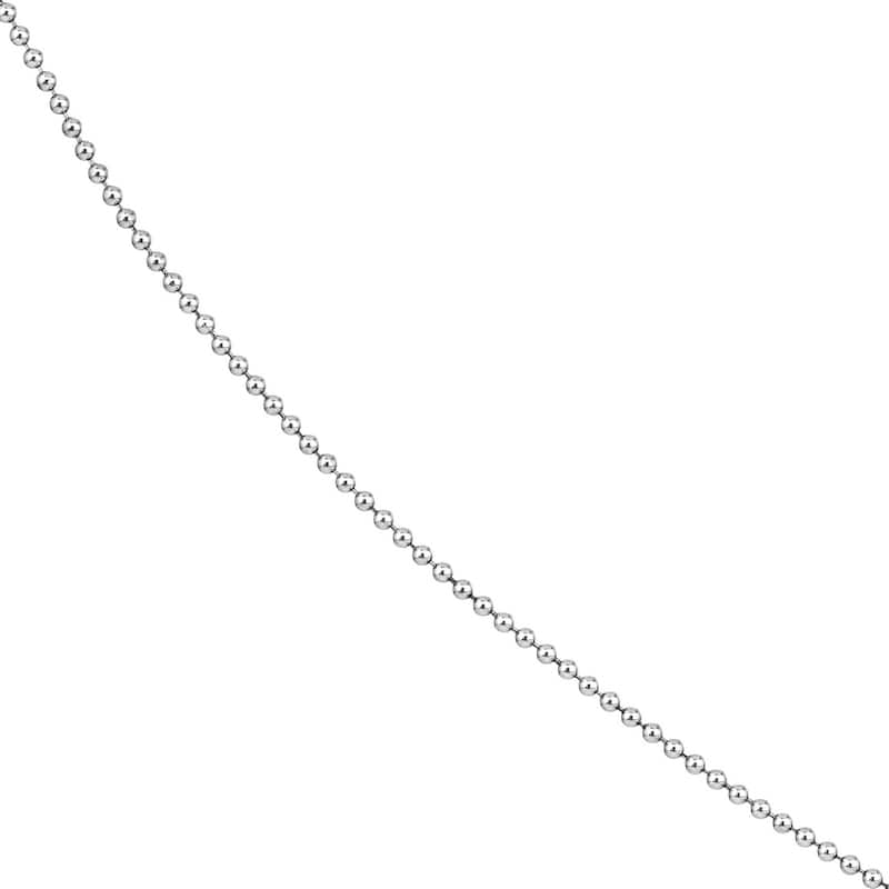 Curata 14k White Gold 1.5mm Diamond Cut Bead Chain Necklace (Lobster) Options: 16 18 20