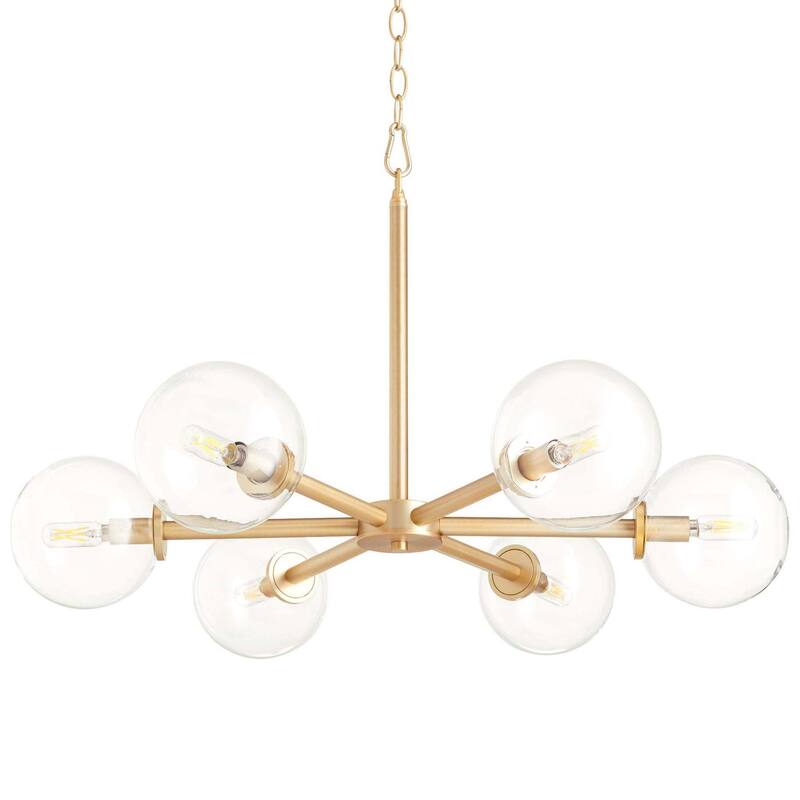 Quorum International 6132-6 Rovi 6 Light 30" Wide Chandelier - Aged Brass