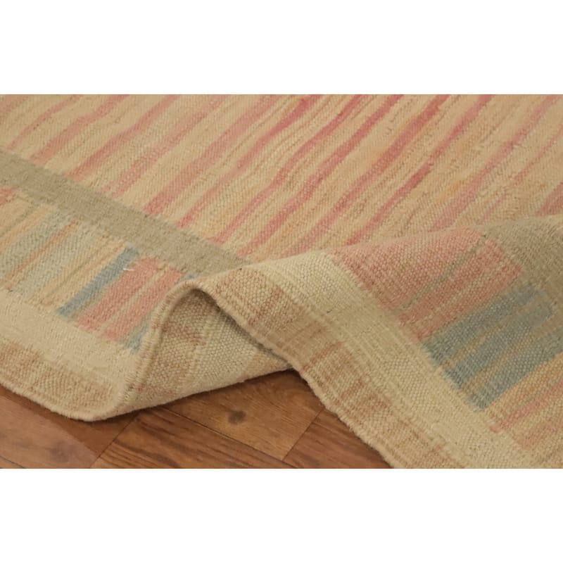 Hand Woven Oriental 100% Wool Carpet Southwestern Tribal Multi-Colored Kilim Runner Rug - 9' 9'' X 2' 6''