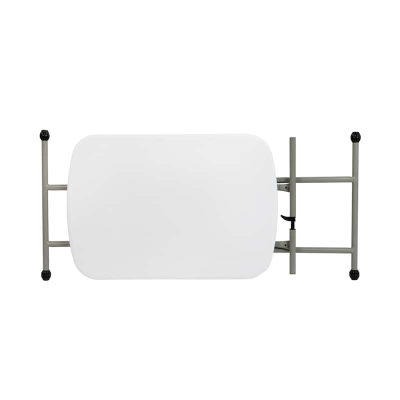 Height Adjustable Plastic Folding TV Tray/Laptop Table in Granite White