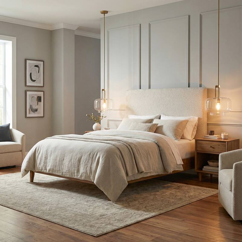 15" Modern Brushed Gold Drum Clear Glass 1-Light Adjustable Pendant Hanging Light - N/A