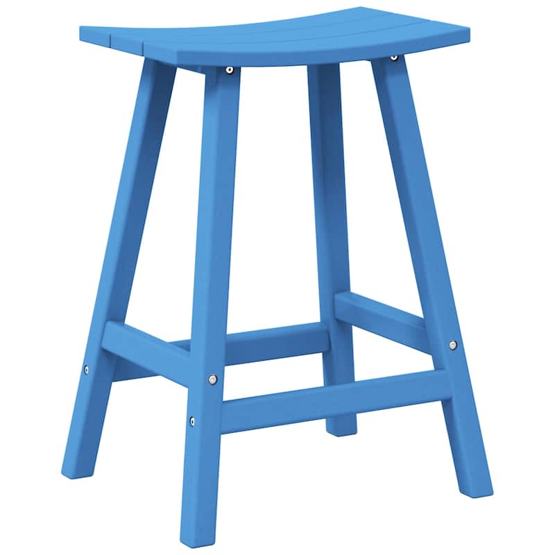 Laguna Hdpe All Weather Outdoor Patio 24" Saddle Seat Counter Stool - Pacific Blue