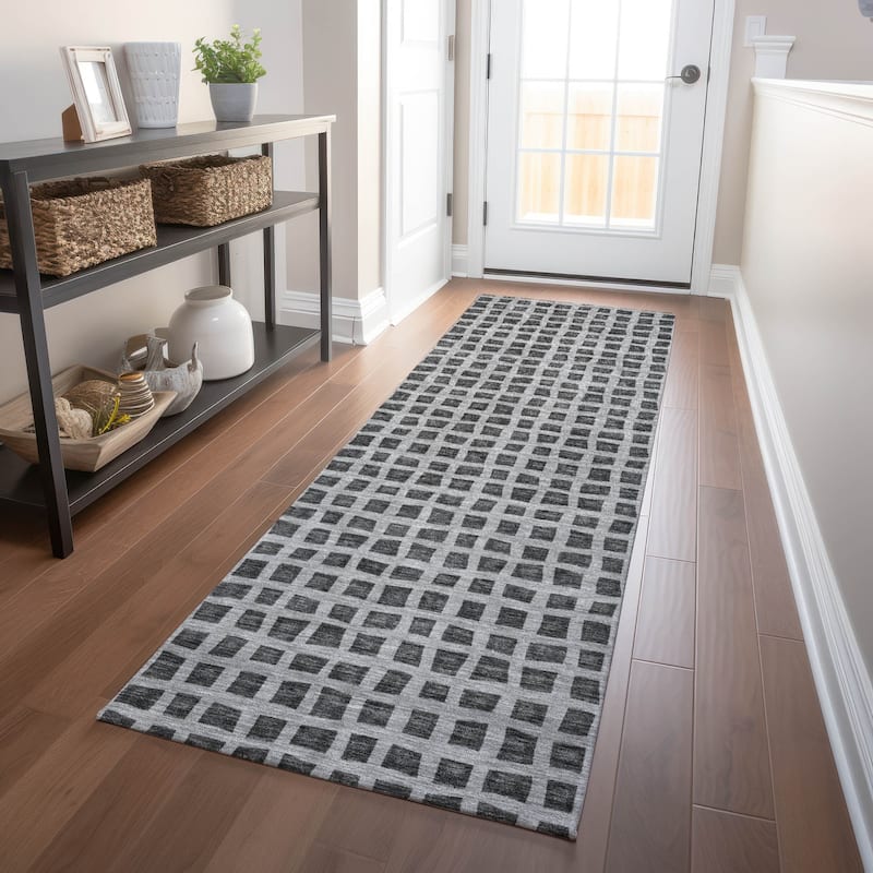 Premium Washable Super Soft Modern Contemporary Mayfield Rug - Graphite - 2' 3" x 7' 6" - Runner