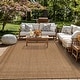 preview thumbnail 65 of 98, World Rug Gallery Border Indoor/Outdoor Flat Woven Area Rug 9' x 12' - Natural