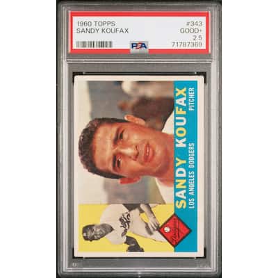 Sandy Koufax 1960 Topps Baseball Card #343 Graded PSA 2.5 71787369 - 8'6" x 11'6"