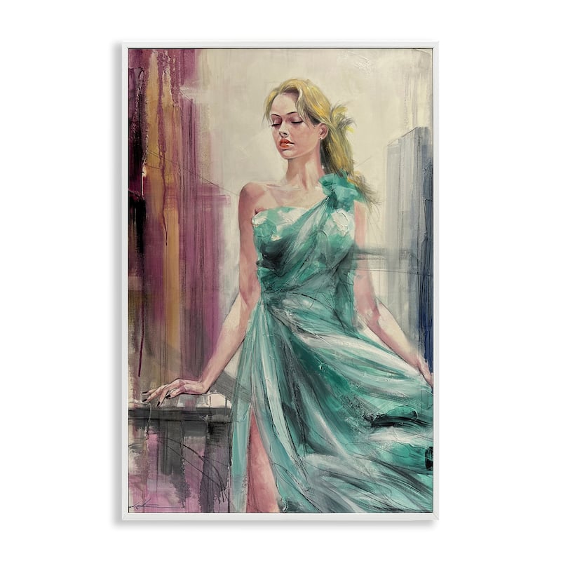 Stupell Elegant Blonde in Dress Framed Giclee Art Design By Lucille Lee - 20 x 30 - White