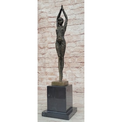 Signed Bronze Art Nouveau Deco Chiparus Statue Figurine Sculpture Art Figure