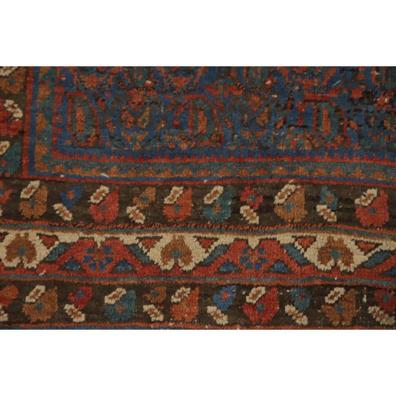 Hand Knotted Oriental 100% Wool Carpet Traditional All-Over Navy Blue & Blues Bidjar Area Rug - 5' 9'' X 4' 0''