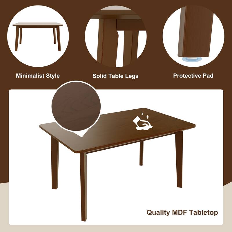 Rustic Farmhouse Dining Table - Solid Wood Frame, Minimalist Modern Dining Table for Kitchen, Dining Room