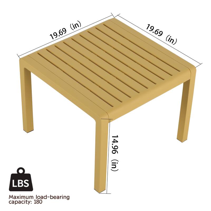 Patio Bistro Set with 2 Chairs & 1 Coffee Table, Easy Assembly, 3 pcs