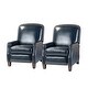 preview thumbnail 28 of 96, Gladis Modern Retro Genuine Leather Recliner with Nailhead Trim Set of 2 by HULALA HOME