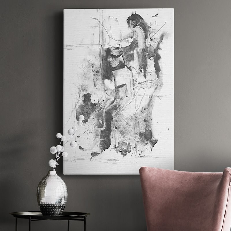 Graphite Abstract I Premium Gallery Wrapped Canvas - Ready to Hang