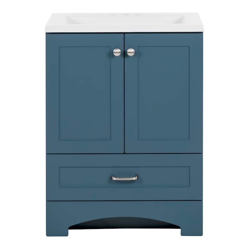 Spring Mill Cabinets Emlyn 24.5" Bathroom Vanity With Drawer and White Sink Top