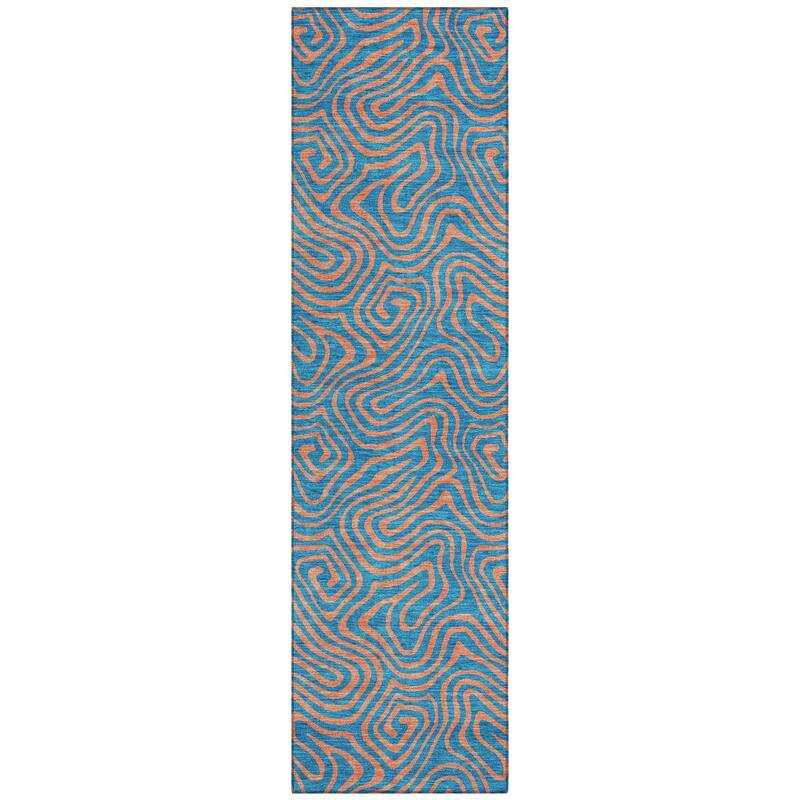 Machine Washable Indoor/ Outdoor Modern Trance Chantille Rug